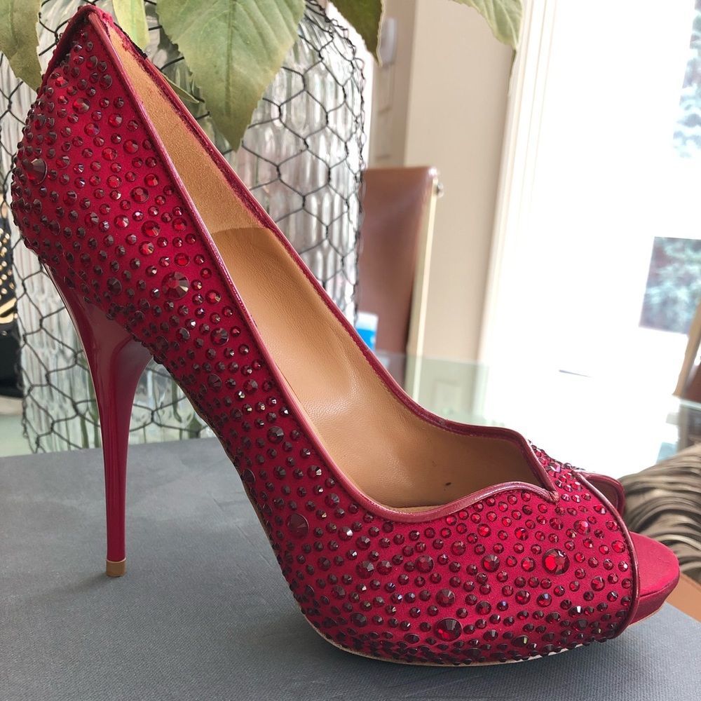 Alexander McQueen Red Crystal Pumps